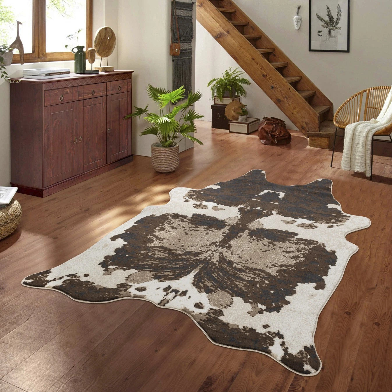 Hide Brown+Ivory Area Rug — CHD1004
