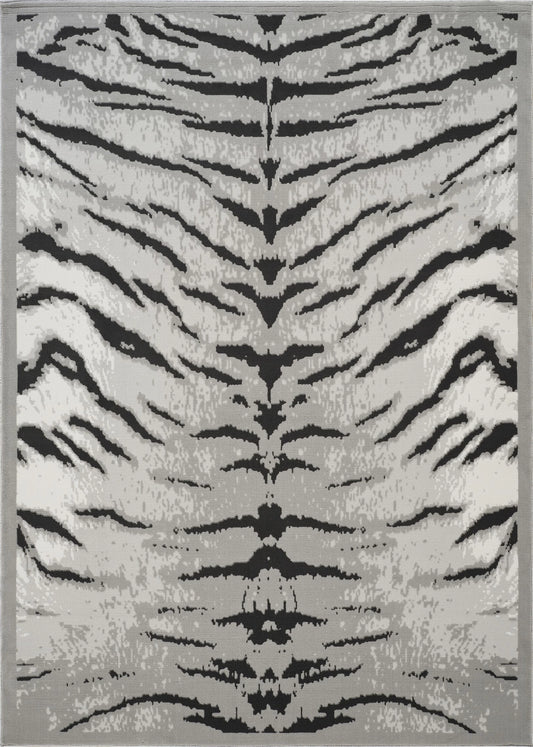 Hide Gray+Silver Area Rug — CHD1005
