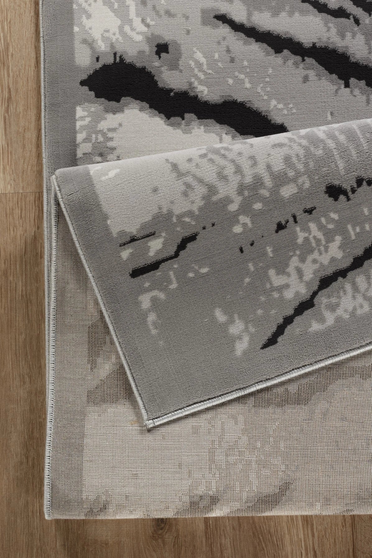 Hide Gray+Silver Area Rug — CHD1005