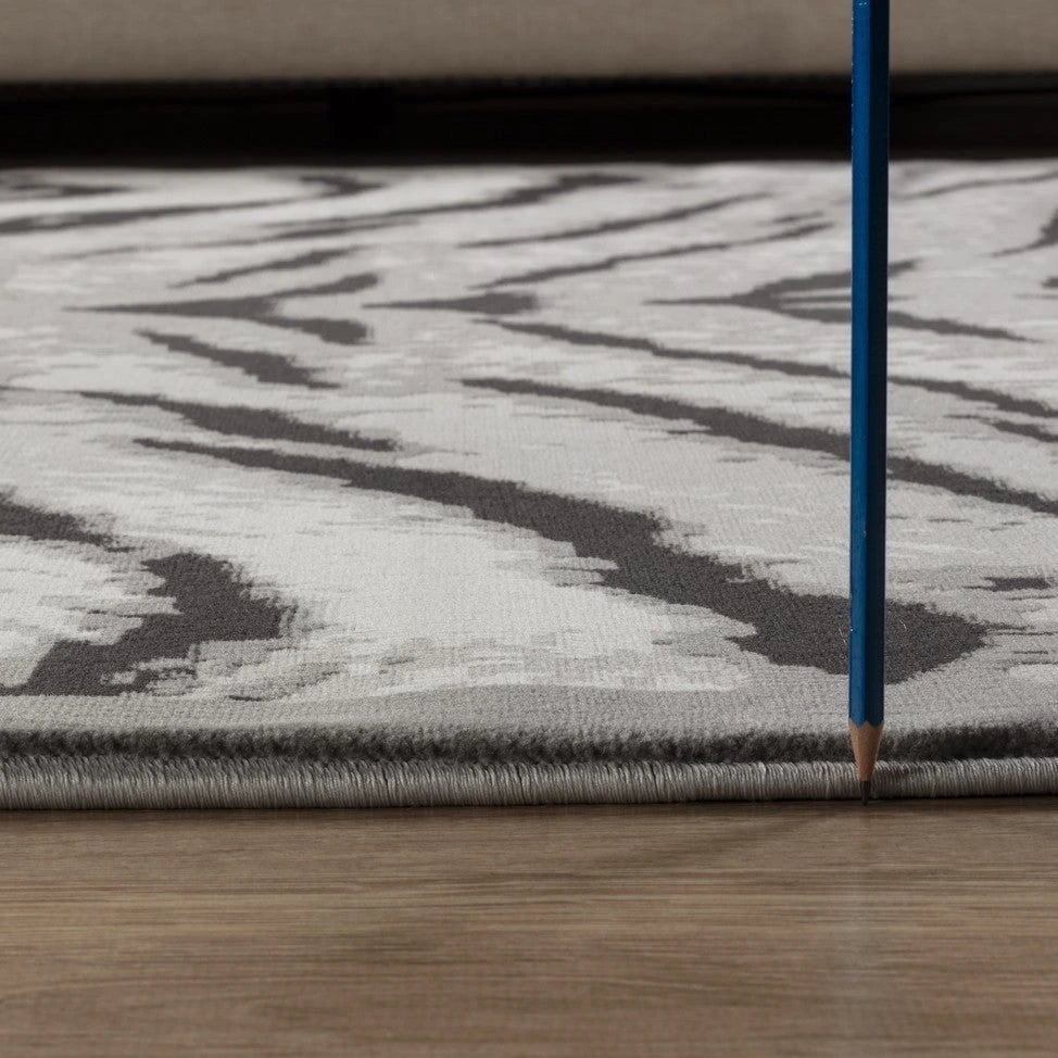 Hide Gray+Silver Area Rug — CHD1005