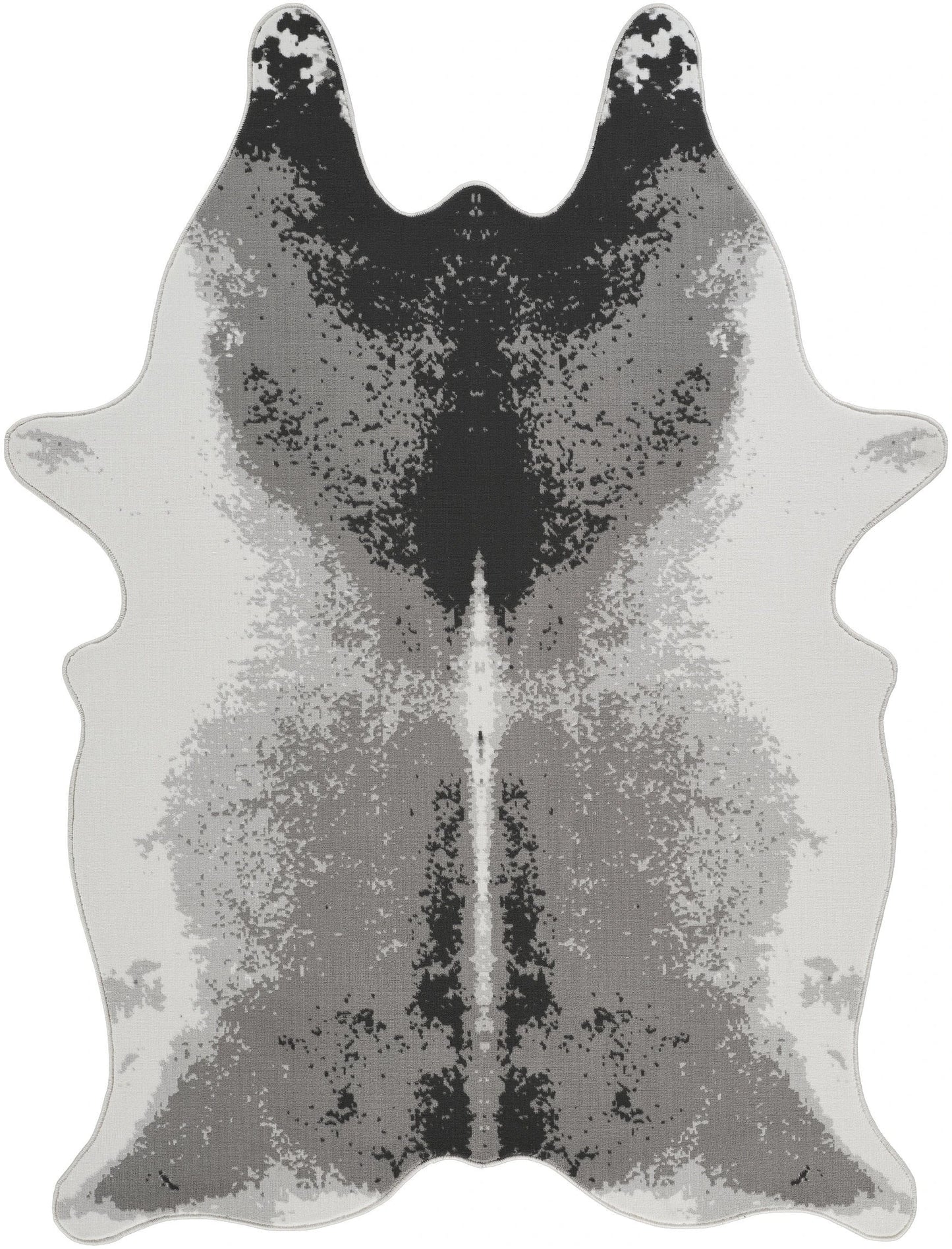 Hide Gray+Silver Area Rug — CHD1006