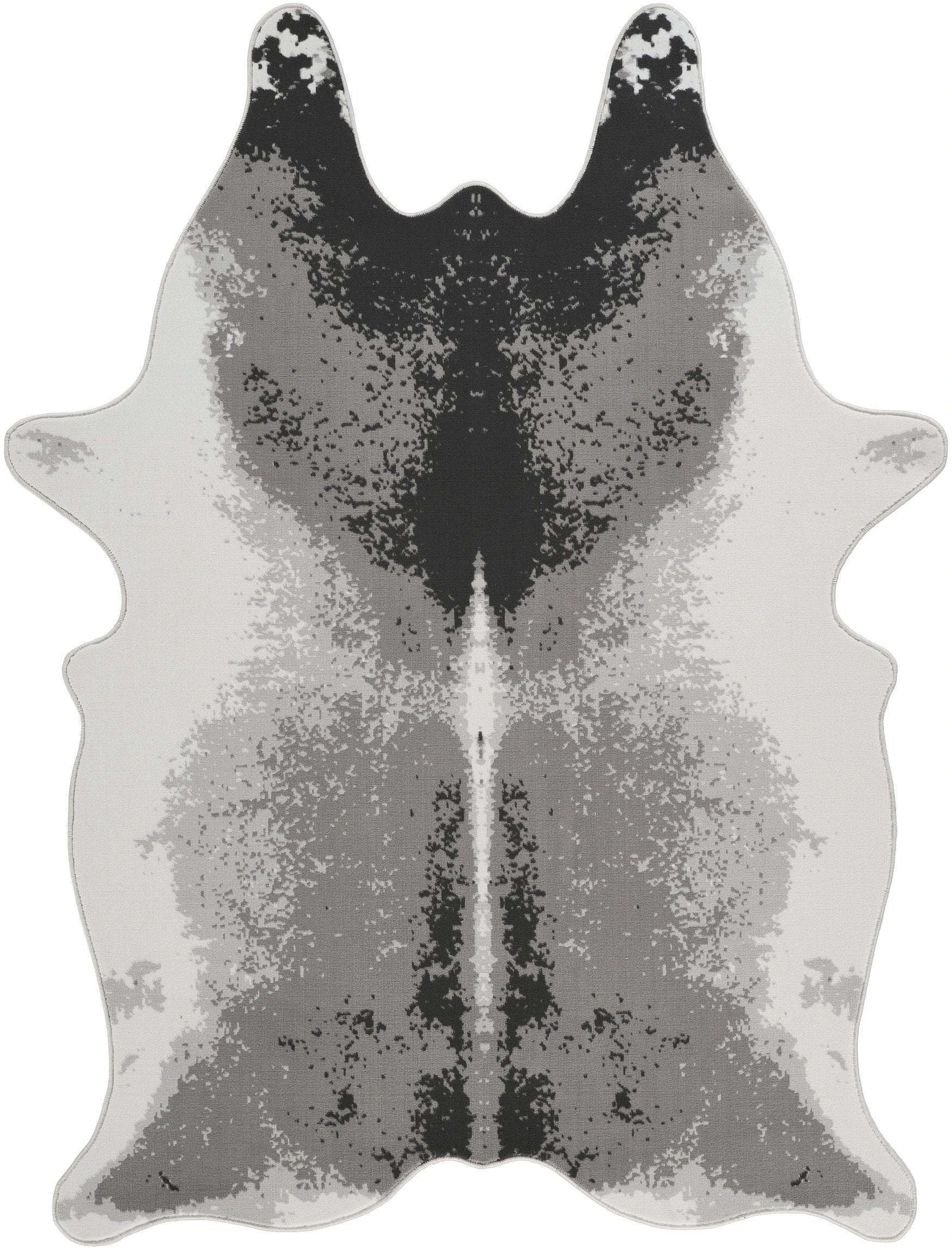 Hide Gray+Silver Area Rug — CHD1006