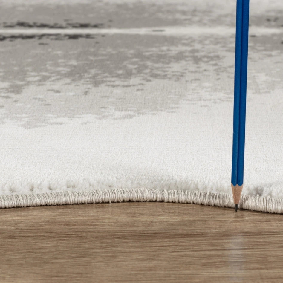 Hide Gray+Silver Area Rug — CHD1006