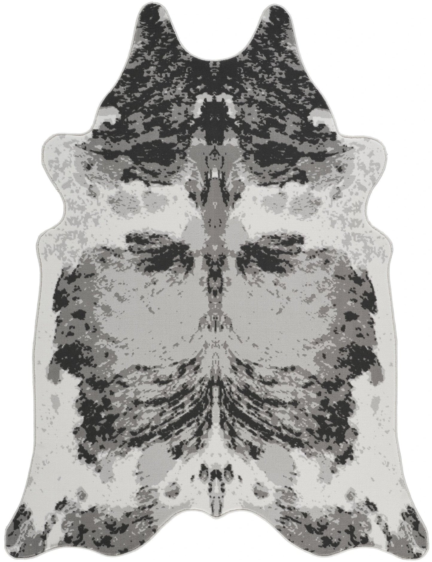 Hide Gray+Silver Area Rug — CHD1007