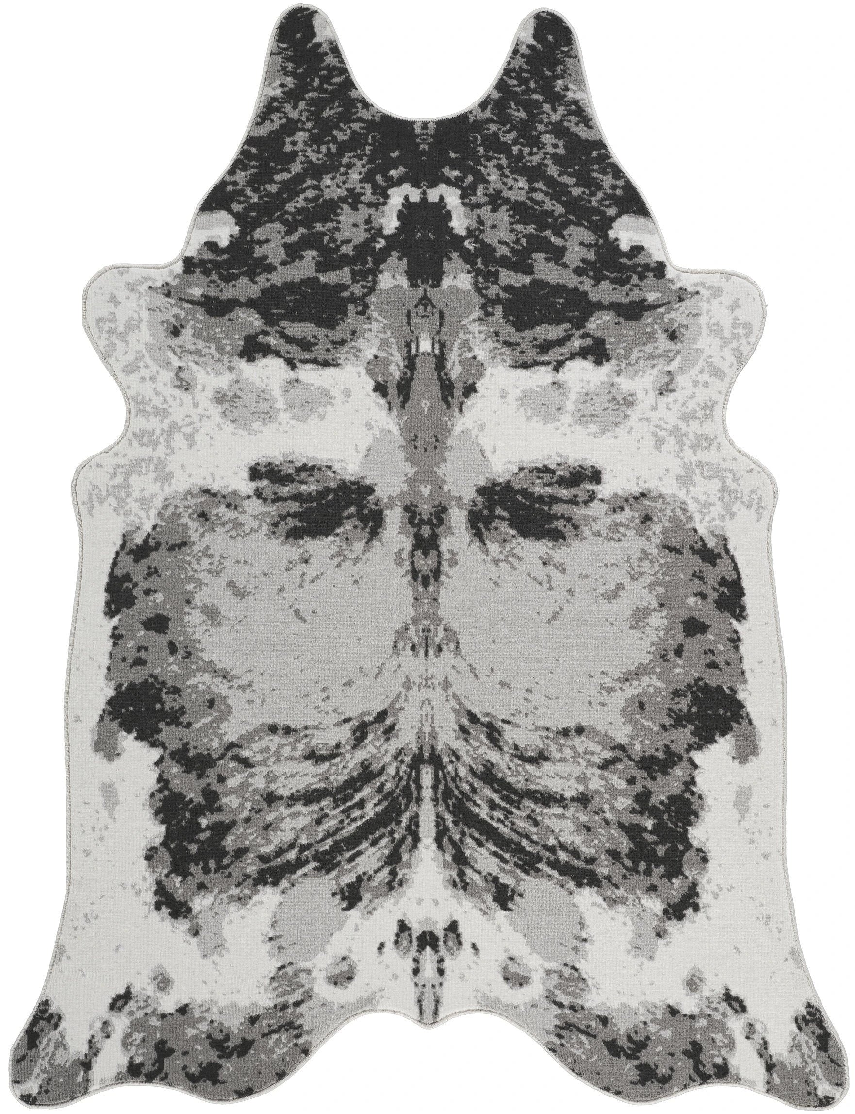 Hide Gray+Silver Area Rug — CHD1007