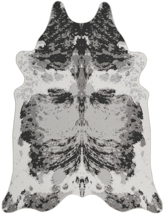 Hide Gray+Silver Area Rug — CHD1007