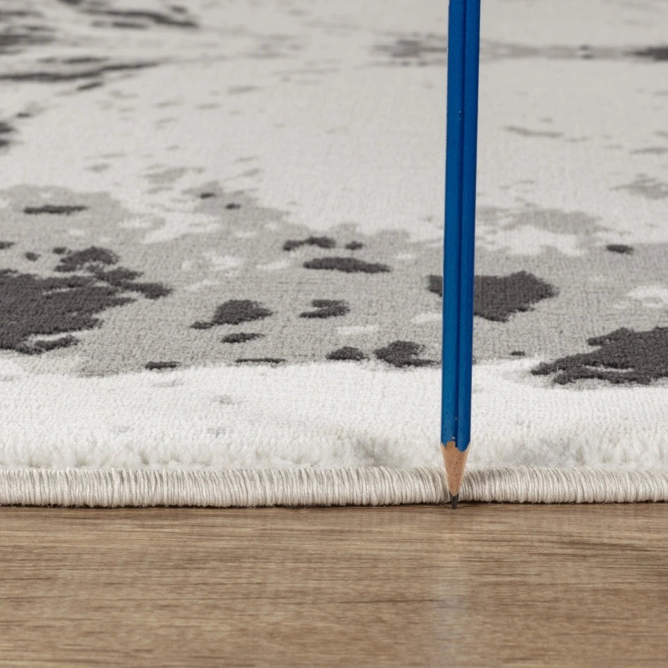 Hide Gray+Silver Area Rug — CHD1007