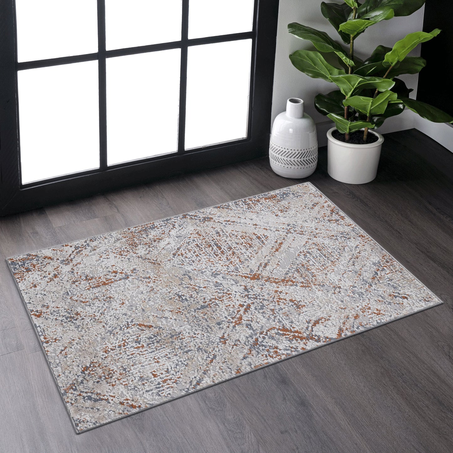 Loom & Luxe Beige & Geometric Area Rug