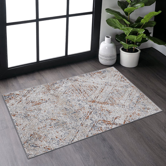 Loom & Luxe Beige & Geometric Area Rug