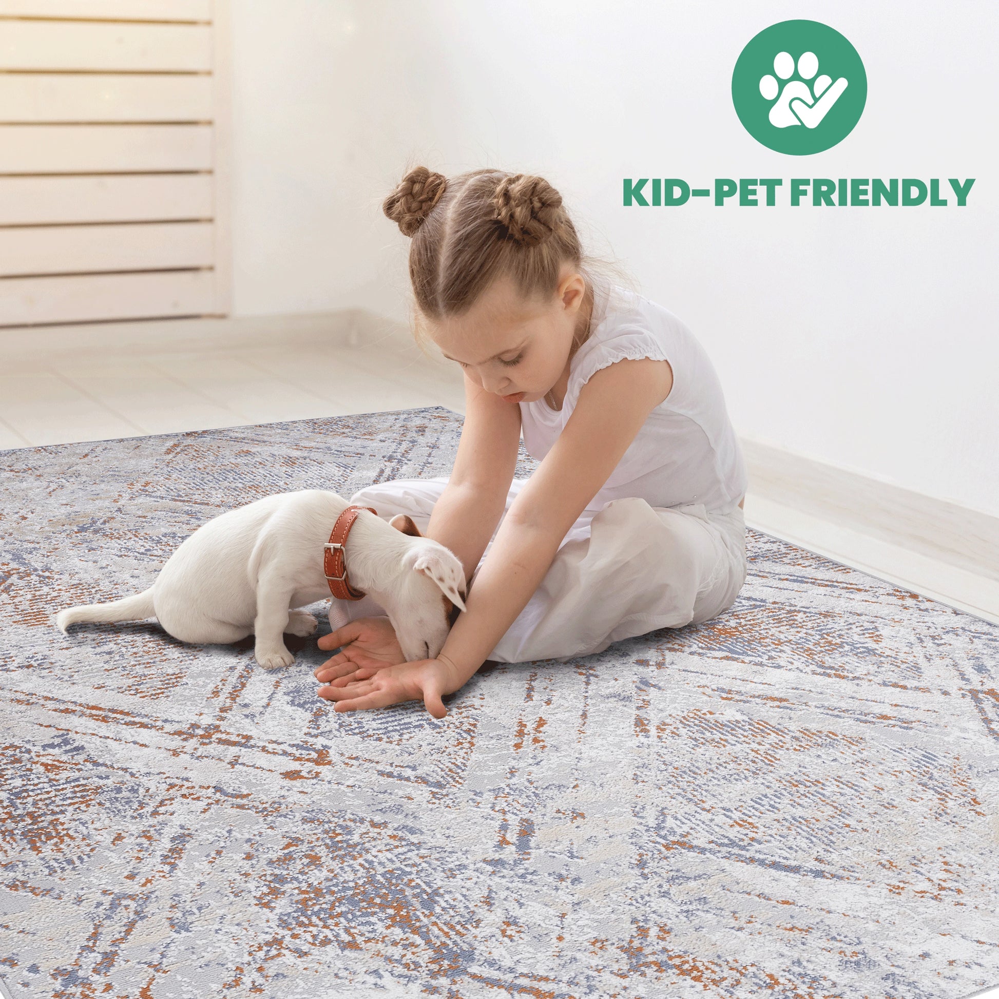 Loom & Luxe Beige & Geometric Area Rug