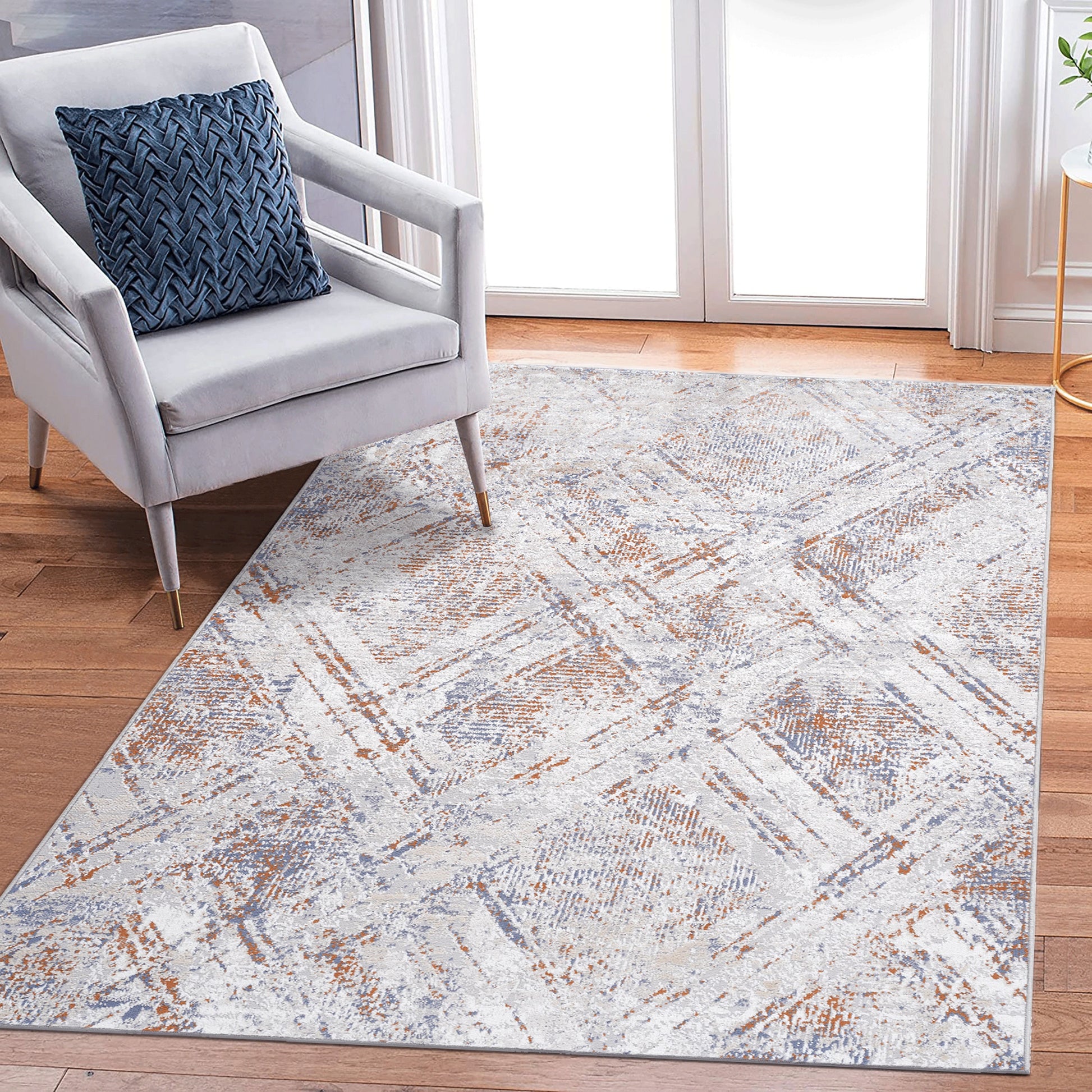 Loom & Luxe Beige & Geometric Area Rug