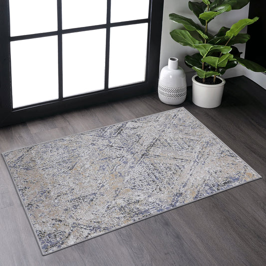 Loom & Luxe Blue & Grey & Geometric Area Rug