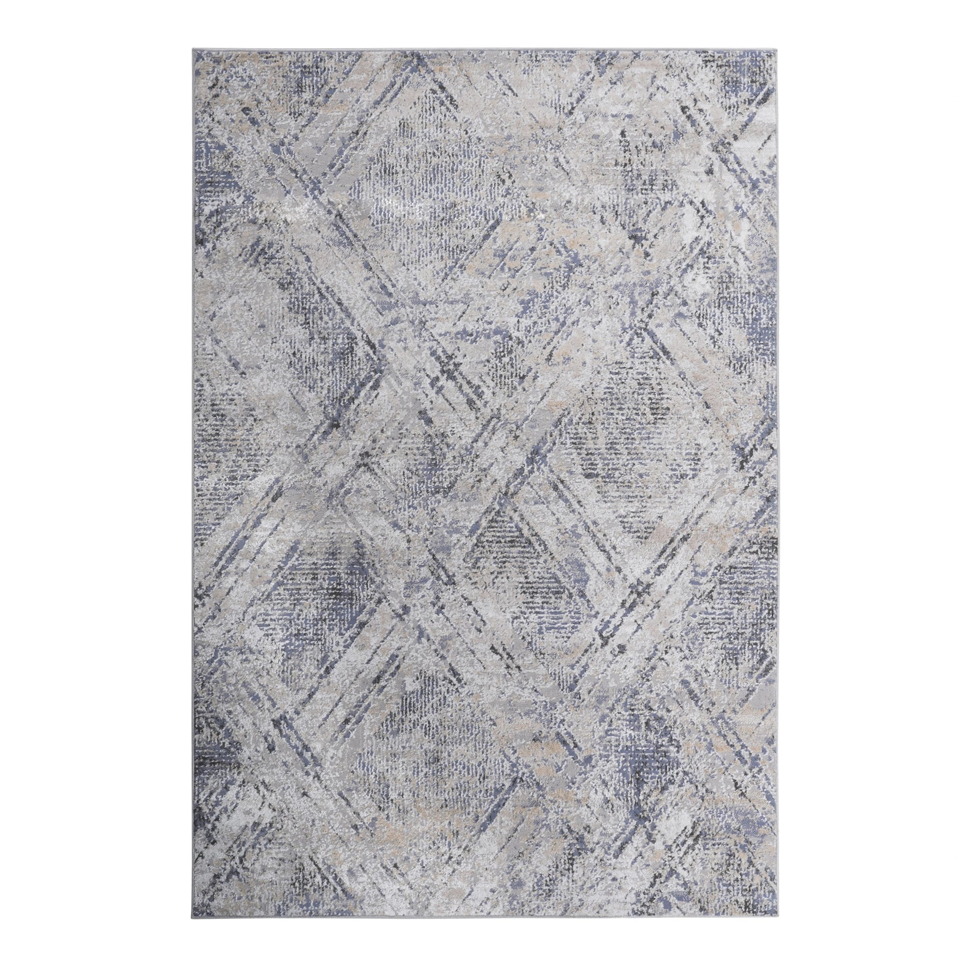 Loom & Luxe Blue & Grey & Geometric Area Rug
