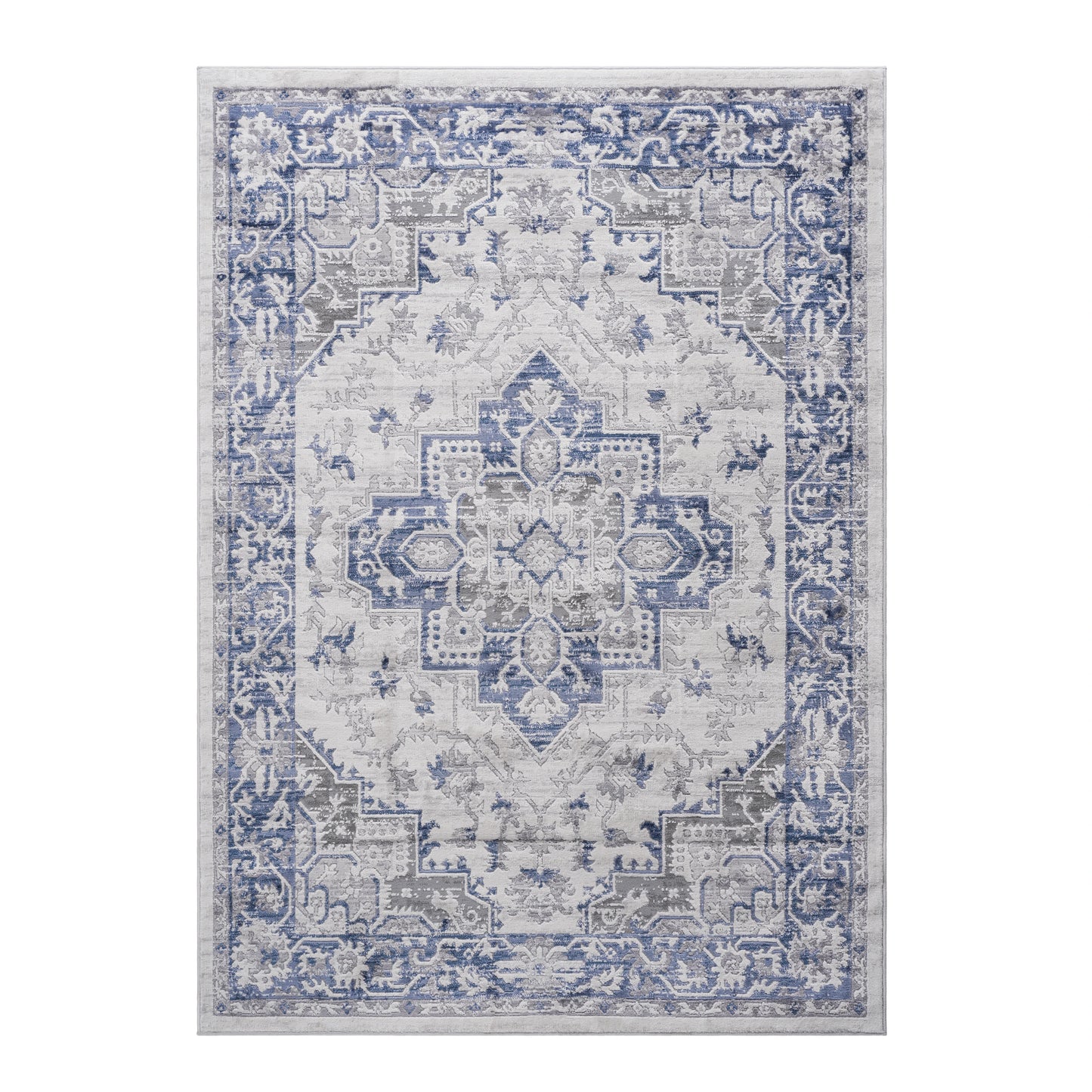 Loom & Luxe Blue & Grey & Oriental Area Rug