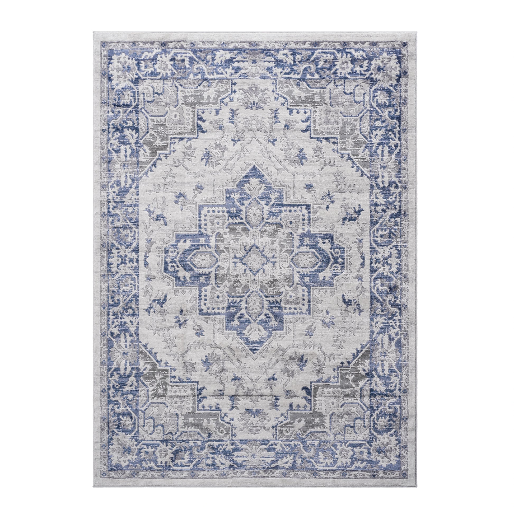Loom & Luxe Blue & Grey & Oriental Area Rug