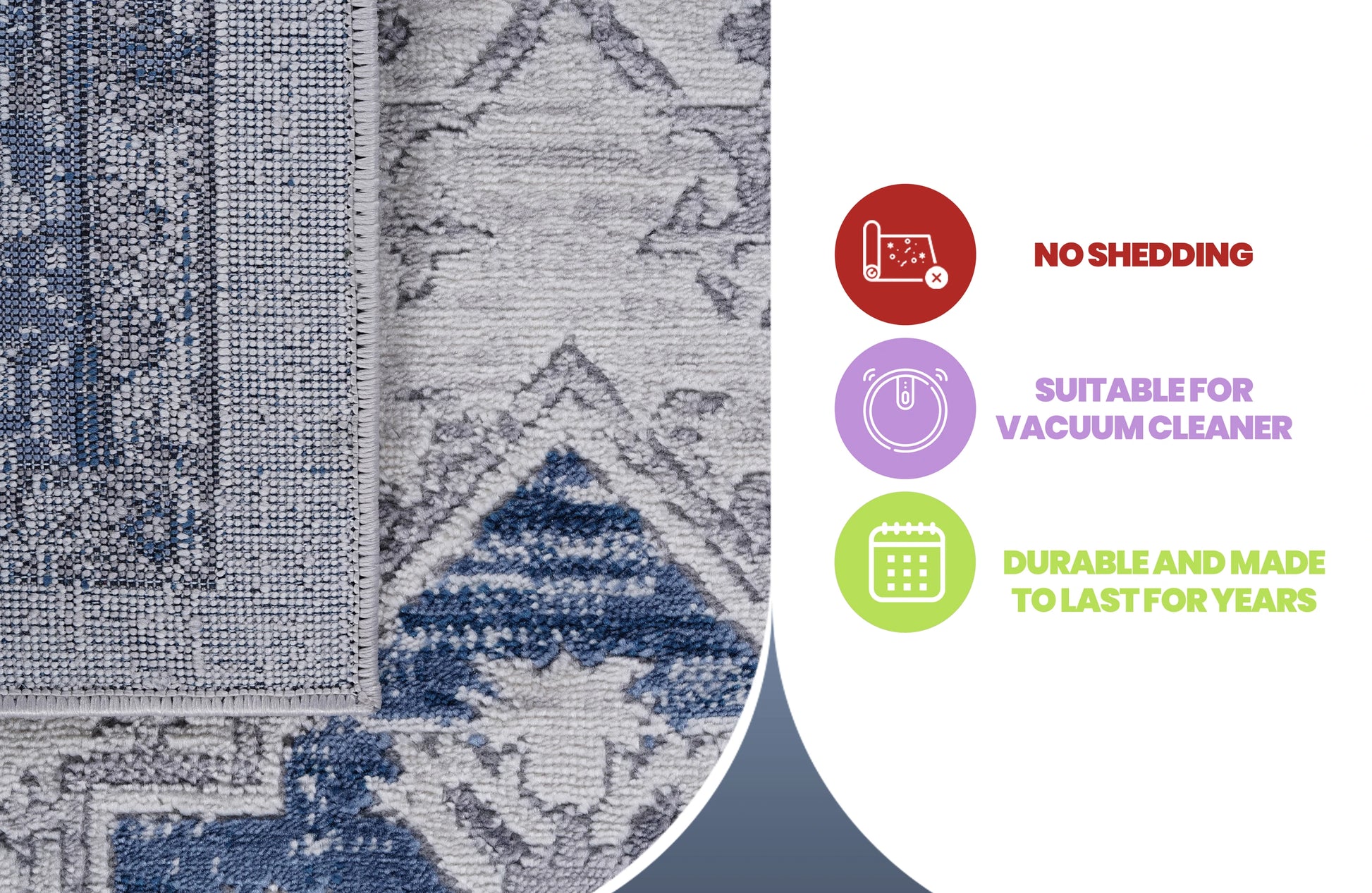 Loom & Luxe Blue & Grey & Oriental Area Rug