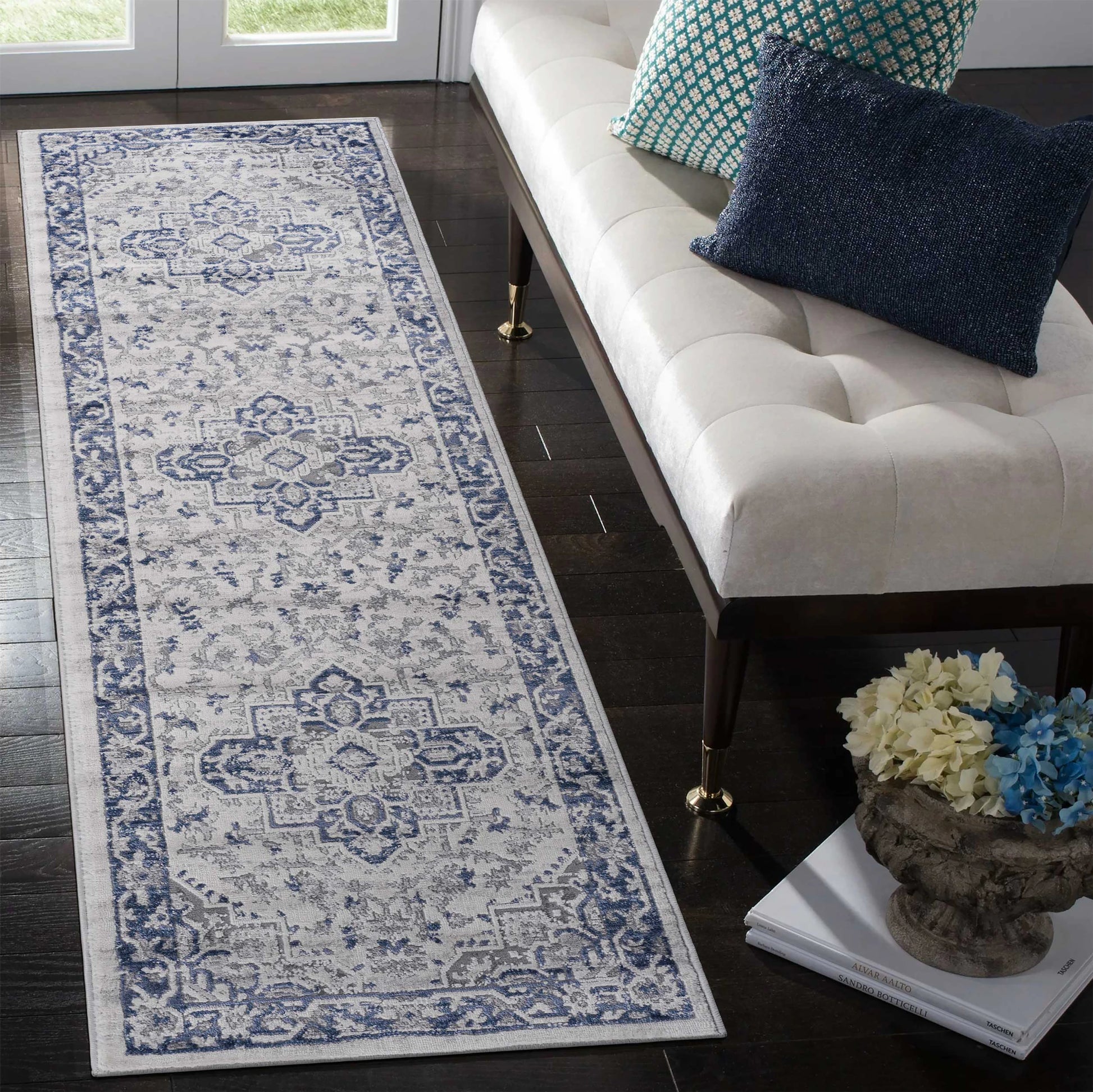 Loom & Luxe Blue & Grey & Oriental Area Rug