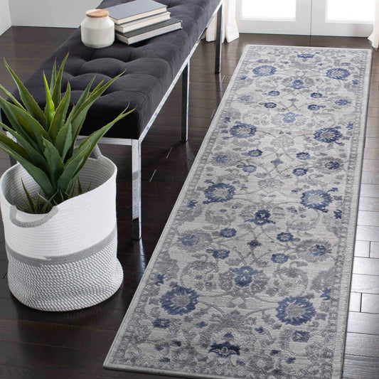 Loom & Luxe Blue & Silver & Oriental Area Rug