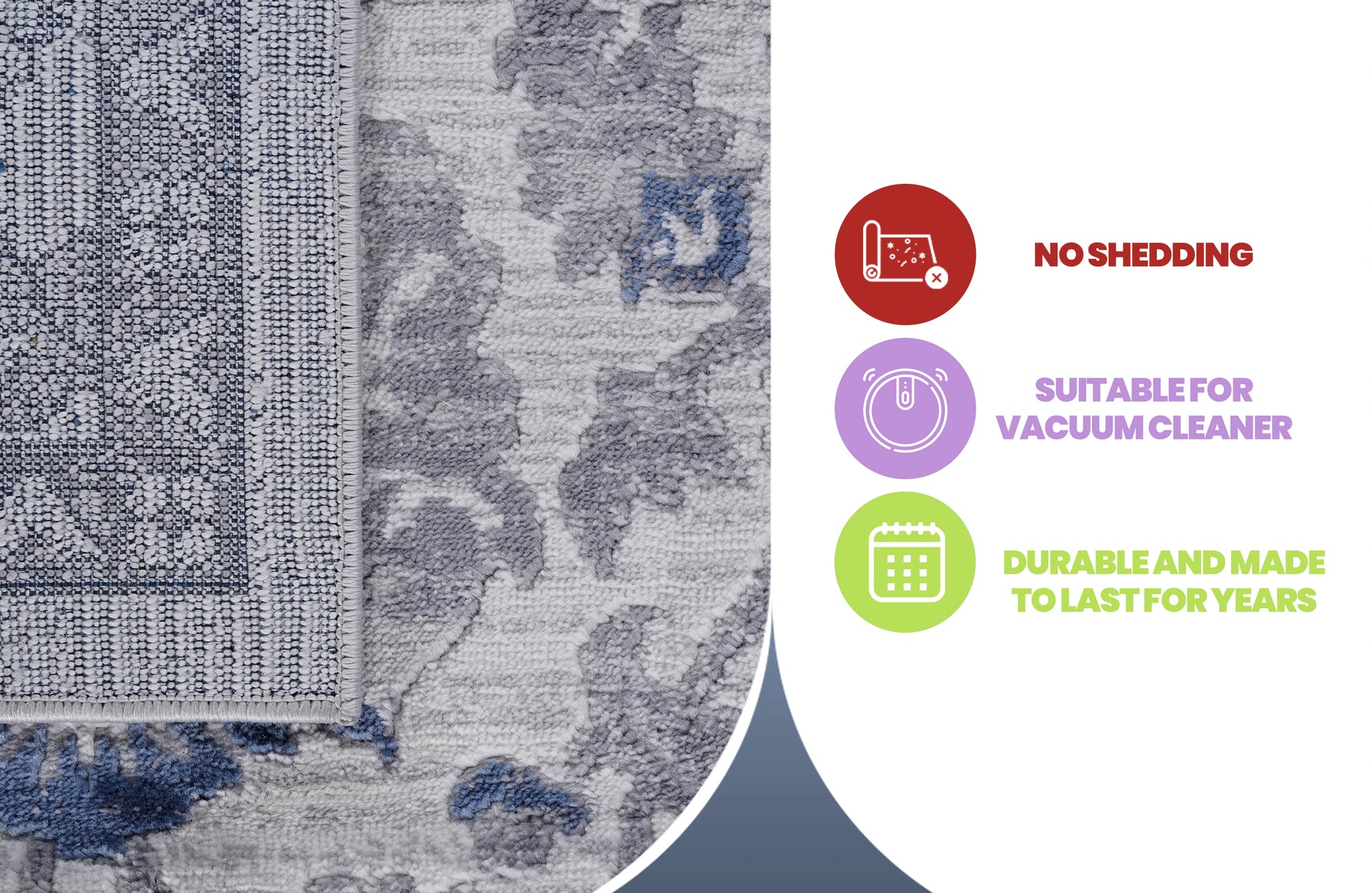 Loom & Luxe Blue & Silver & Oriental Area Rug