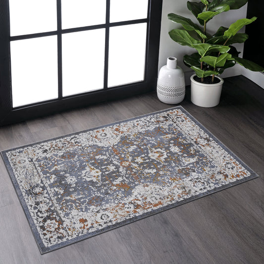 Loom & Luxe Blue & Traditional Area Rug