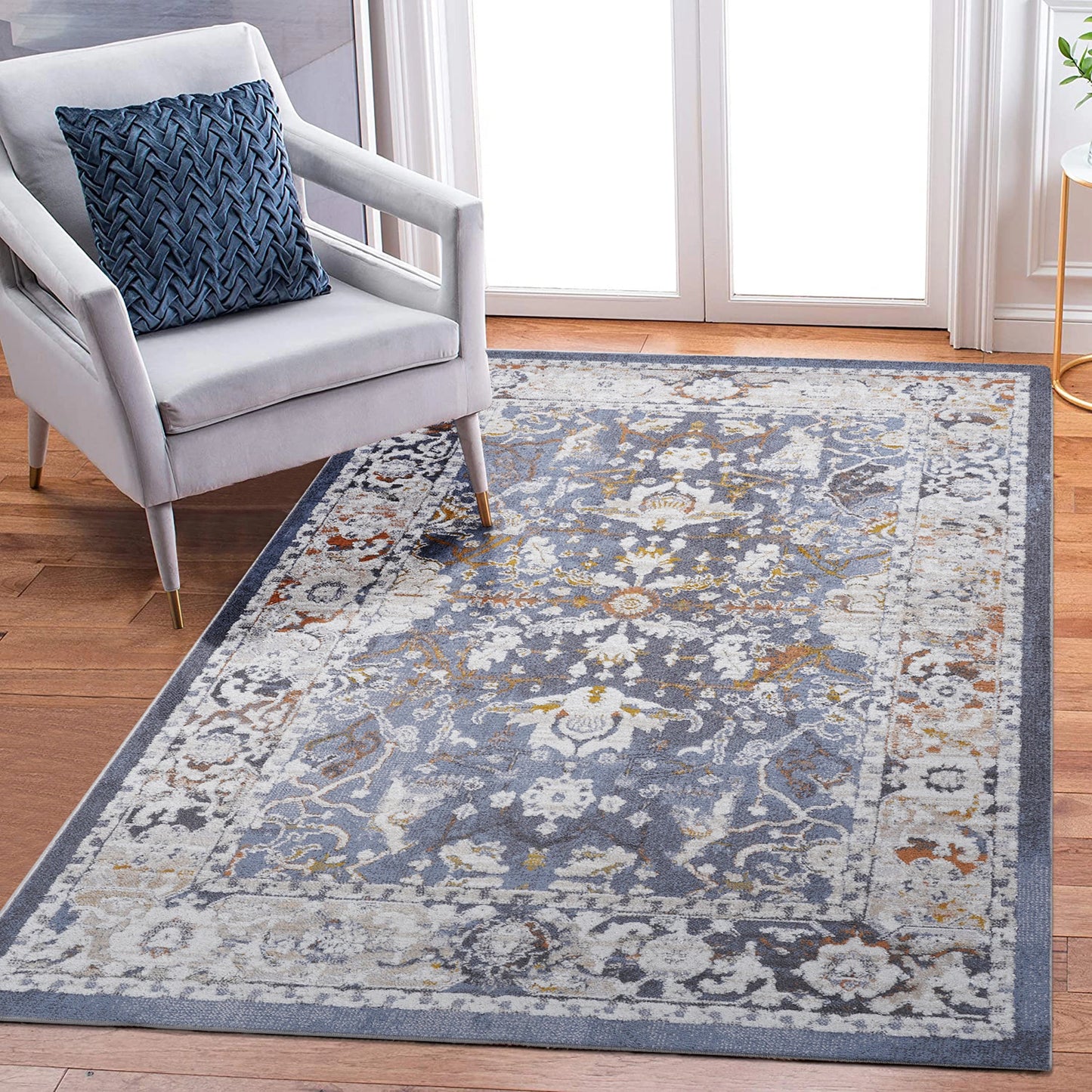 Loom & Luxe Blue & Traditional Area Rug