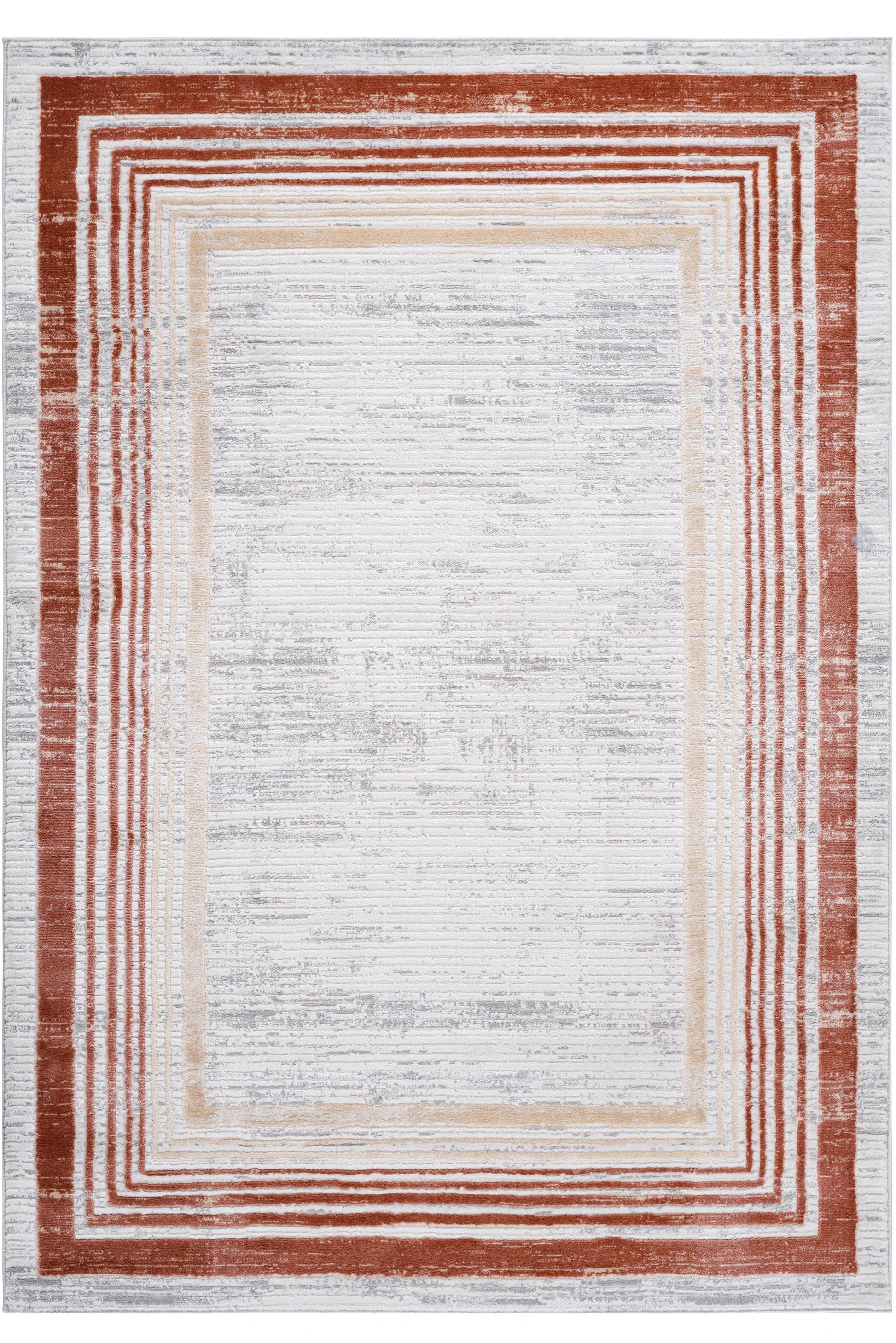 Loom & Luxe Brown & Ivory & Bordered Area Rug