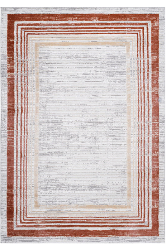 Loom & Luxe Brown & Ivory & Bordered Area Rug