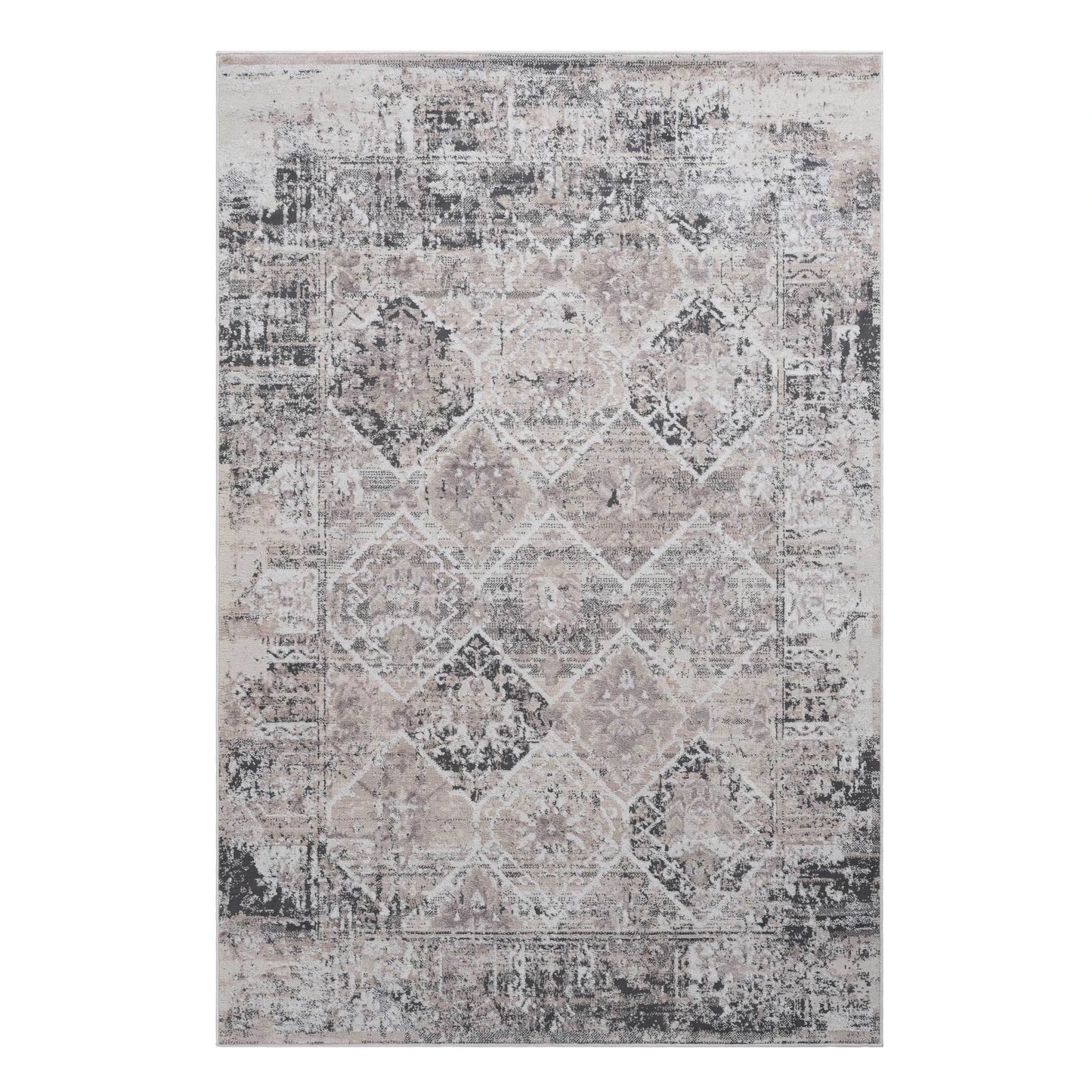 Loom & Luxe Cream & Anthracite & Traditional Area Rug