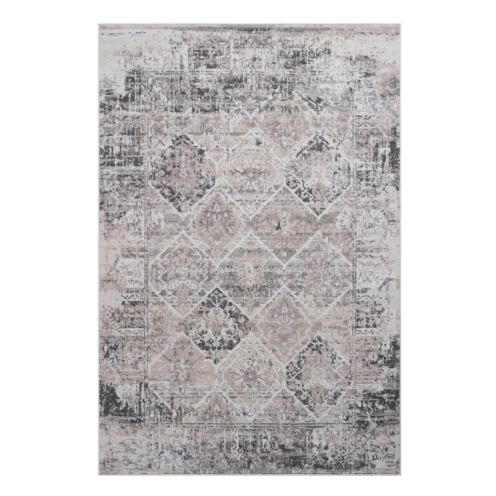 Loom & Luxe Cream & Anthracite & Traditional Area Rug