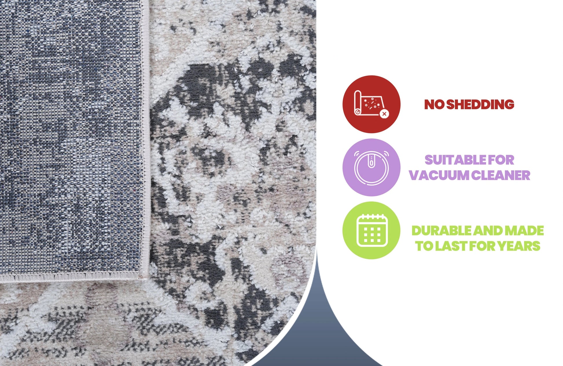 Loom & Luxe Cream & Anthracite & Traditional Area Rug
