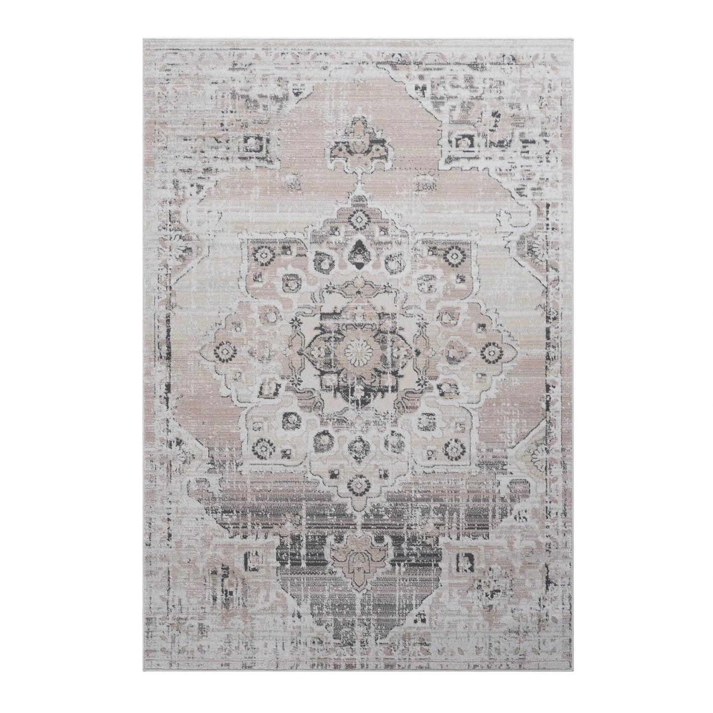 Loom & Luxe Cream & Beige & Medallion Area Rug