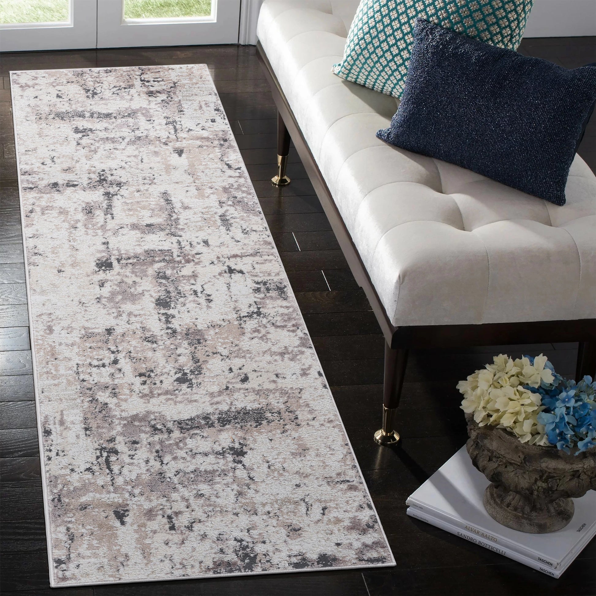Loom & Luxe Cream & Brown & Abstract Area Rug