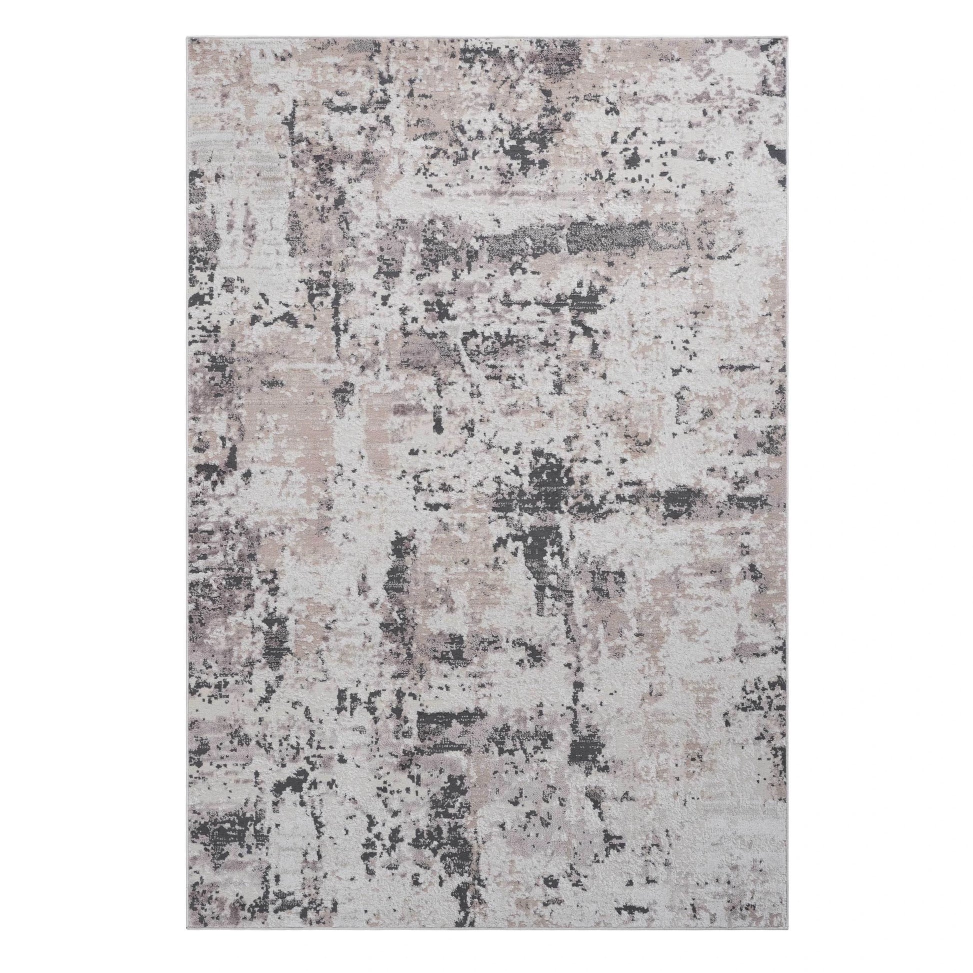 Loom & Luxe Cream & Brown & Abstract Area Rug