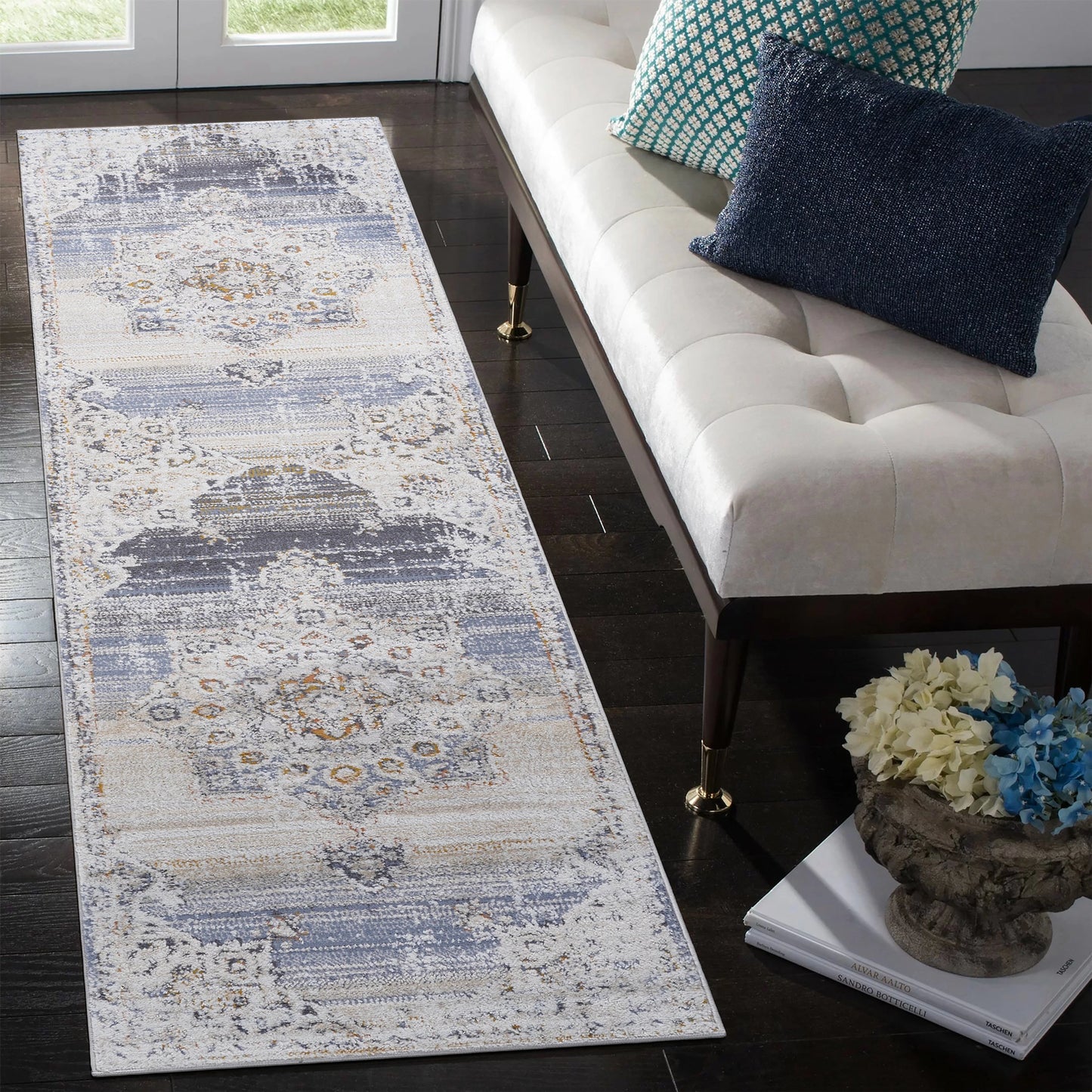Loom & Luxe Cream & Gold & Medallion Area Rug