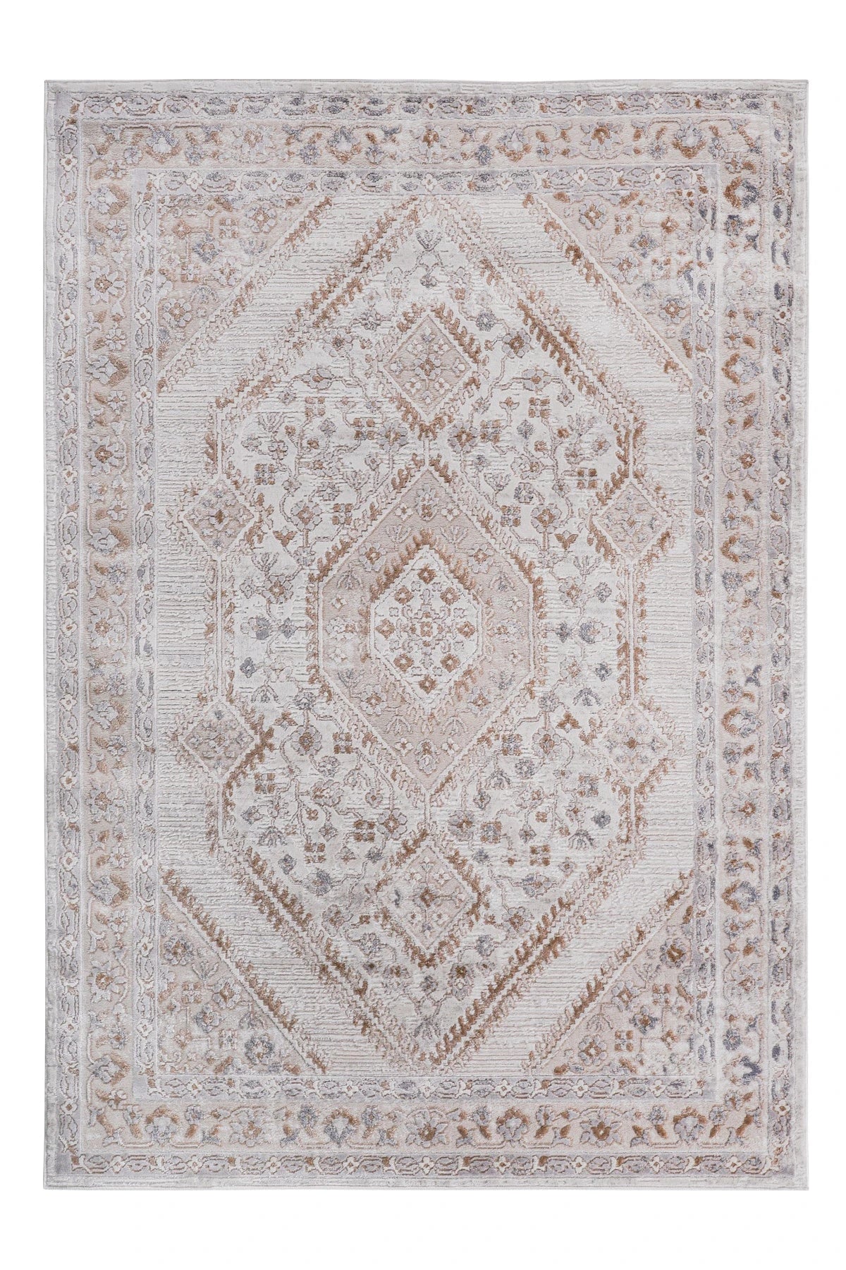 Loom & Luxe Cream & Ivory & Bordered Area Rug
