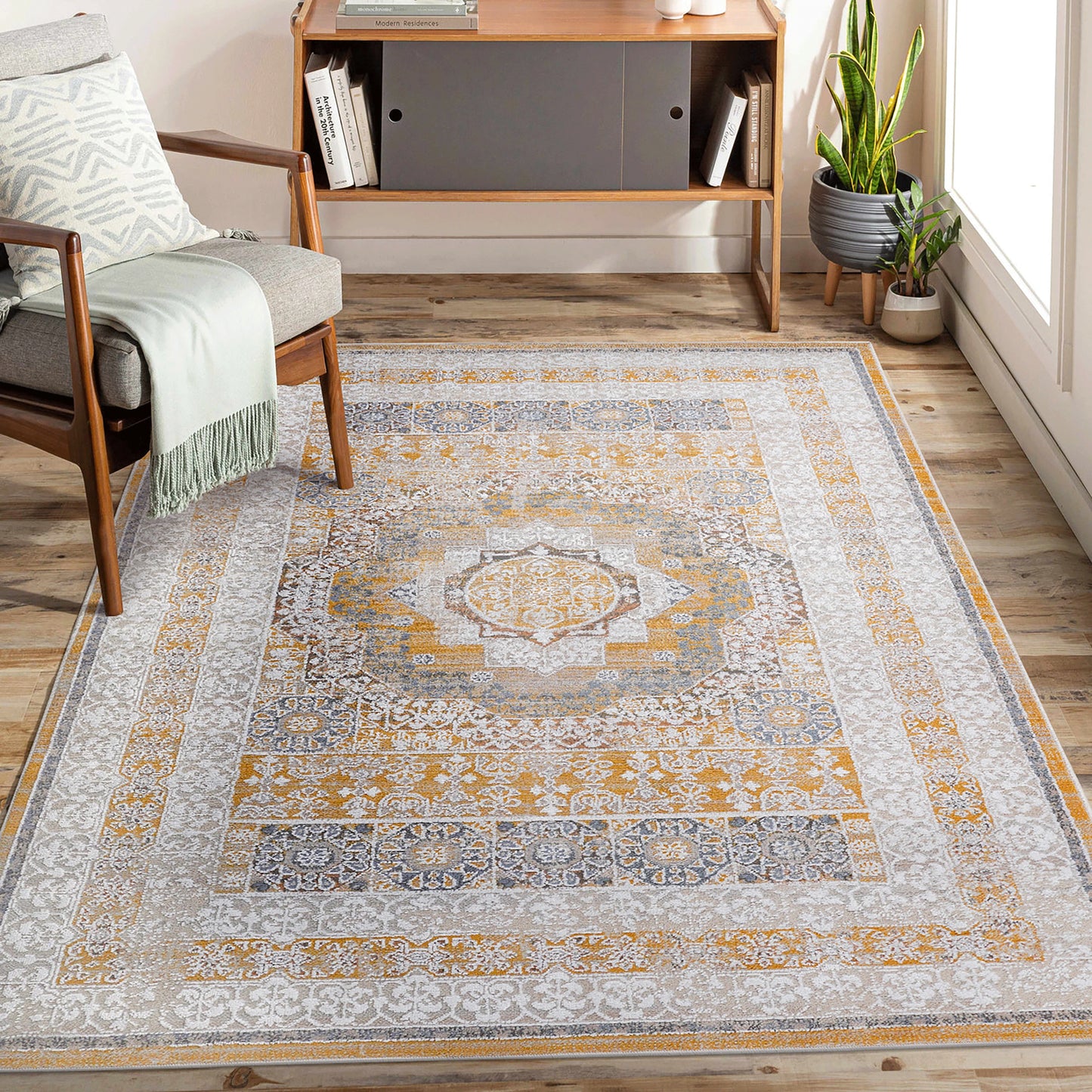 Loom & Luxe Cream & Ivory & Medallion Area Rug