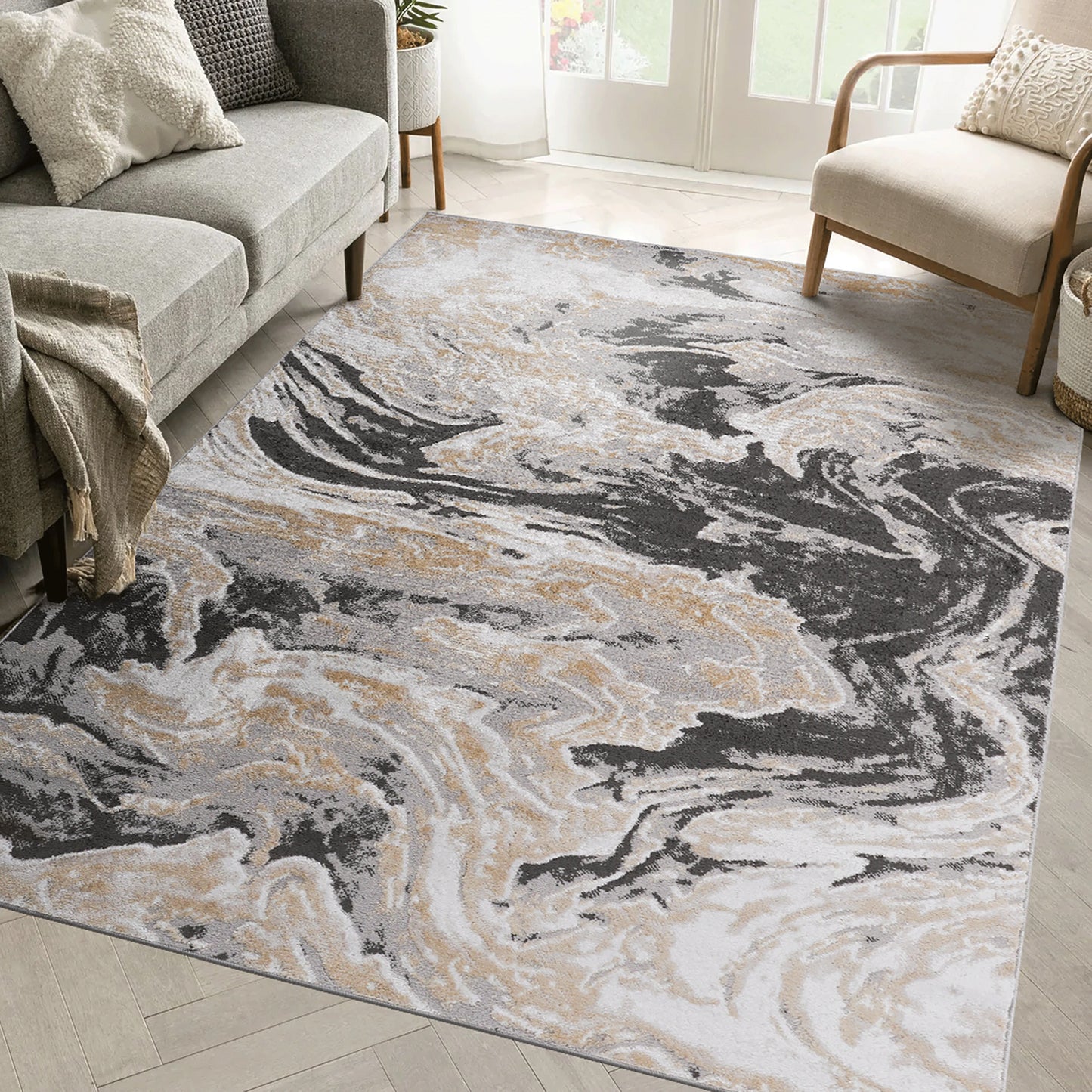 Loom & Luxe Grey & Abstract Area Rug