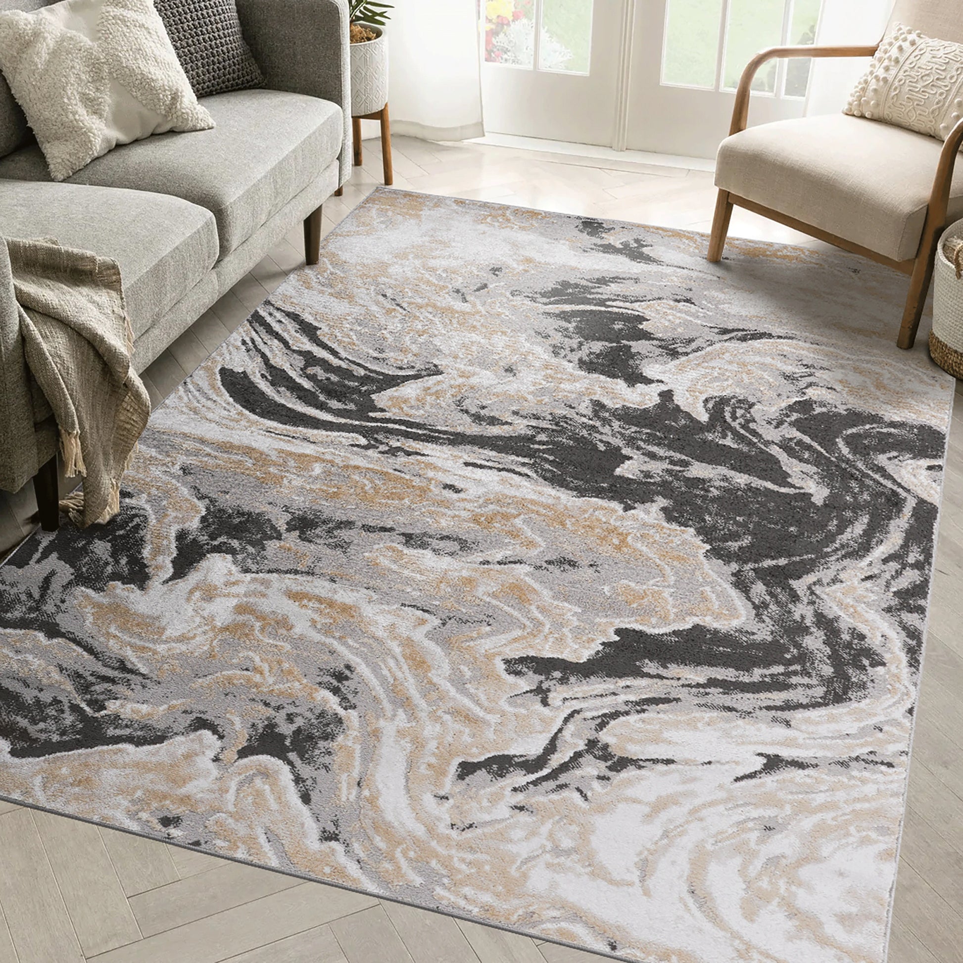 Loom & Luxe Grey & Abstract Area Rug
