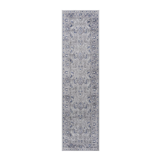 Loom & Luxe Grey & Blue & Oriental Area Rug