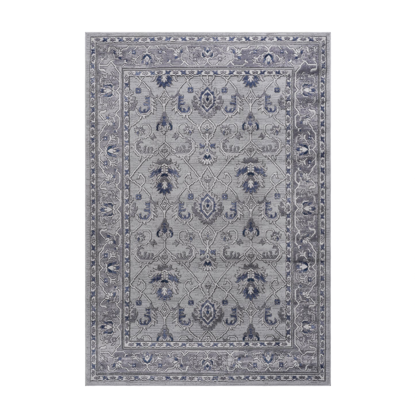 Loom & Luxe Grey & Blue & Oriental Area Rug