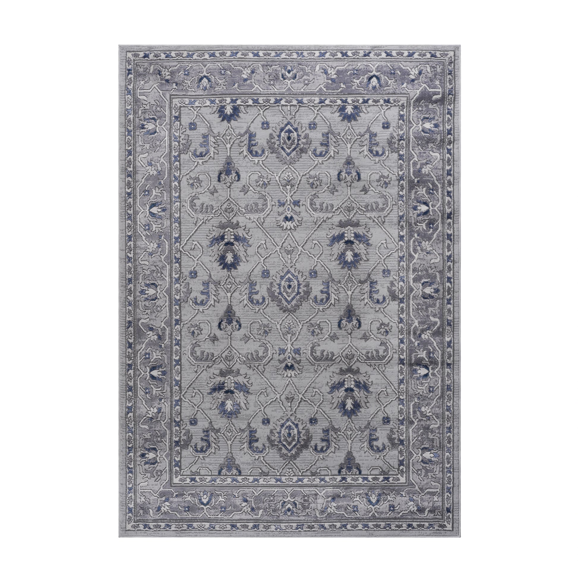 Loom & Luxe Grey & Blue & Oriental Area Rug