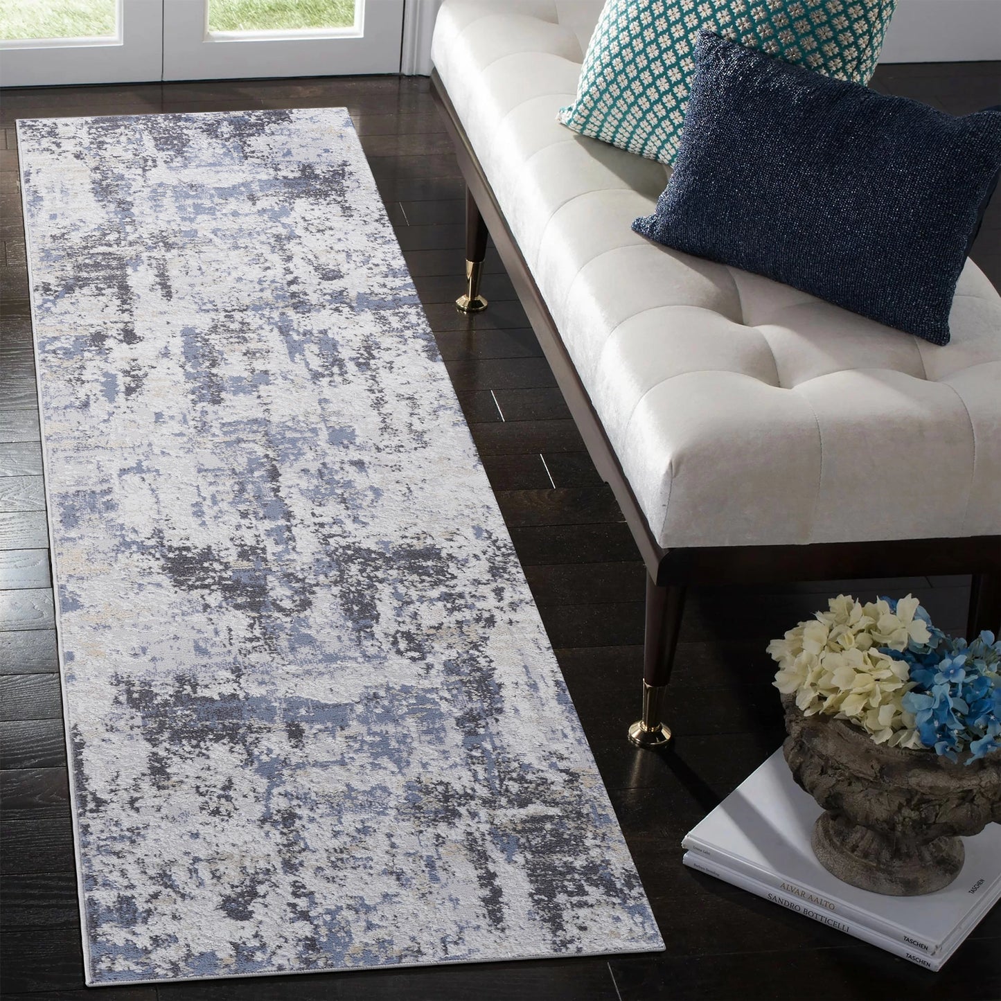 Loom & Luxe Grey & Denim & Abstract Area Rug