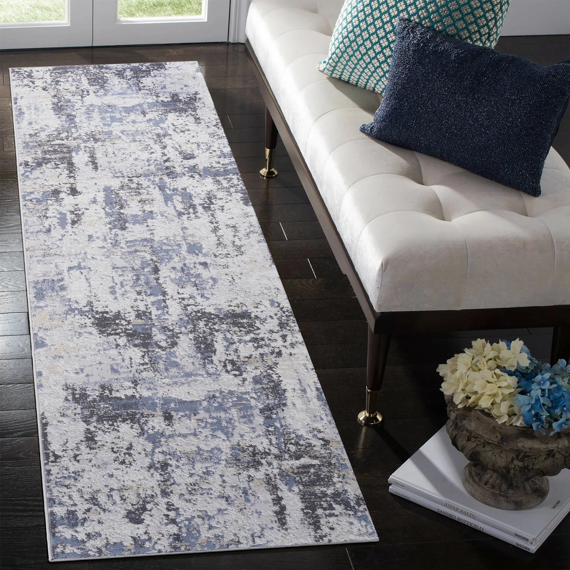 Loom & Luxe Grey & Denim & Abstract Area Rug