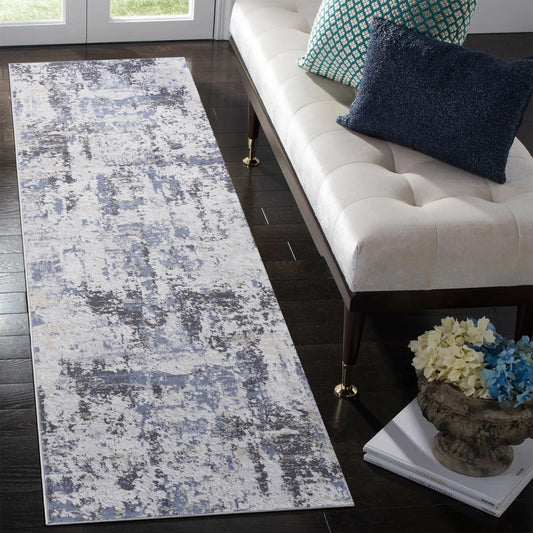 Loom & Luxe Grey & Denim & Abstract Area Rug