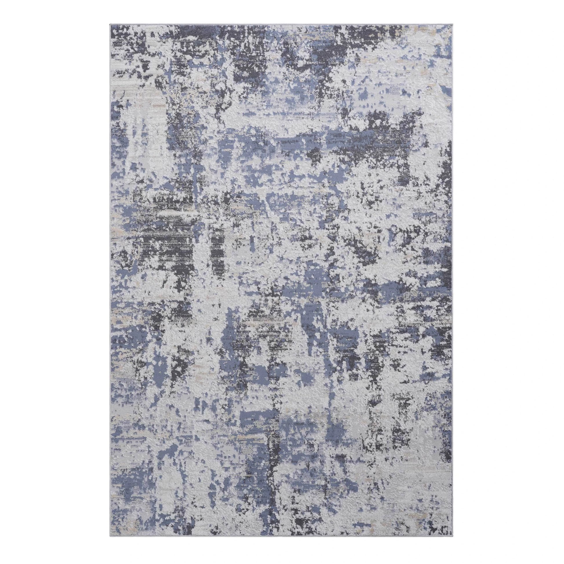 Loom & Luxe Grey & Denim & Abstract Area Rug