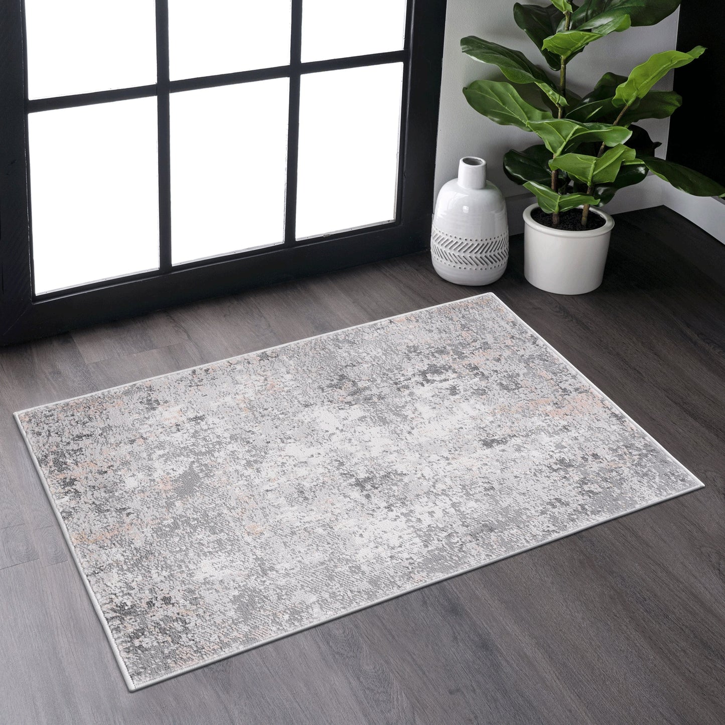 Loom & Luxe Grey & Multi & Abstract Area Rug