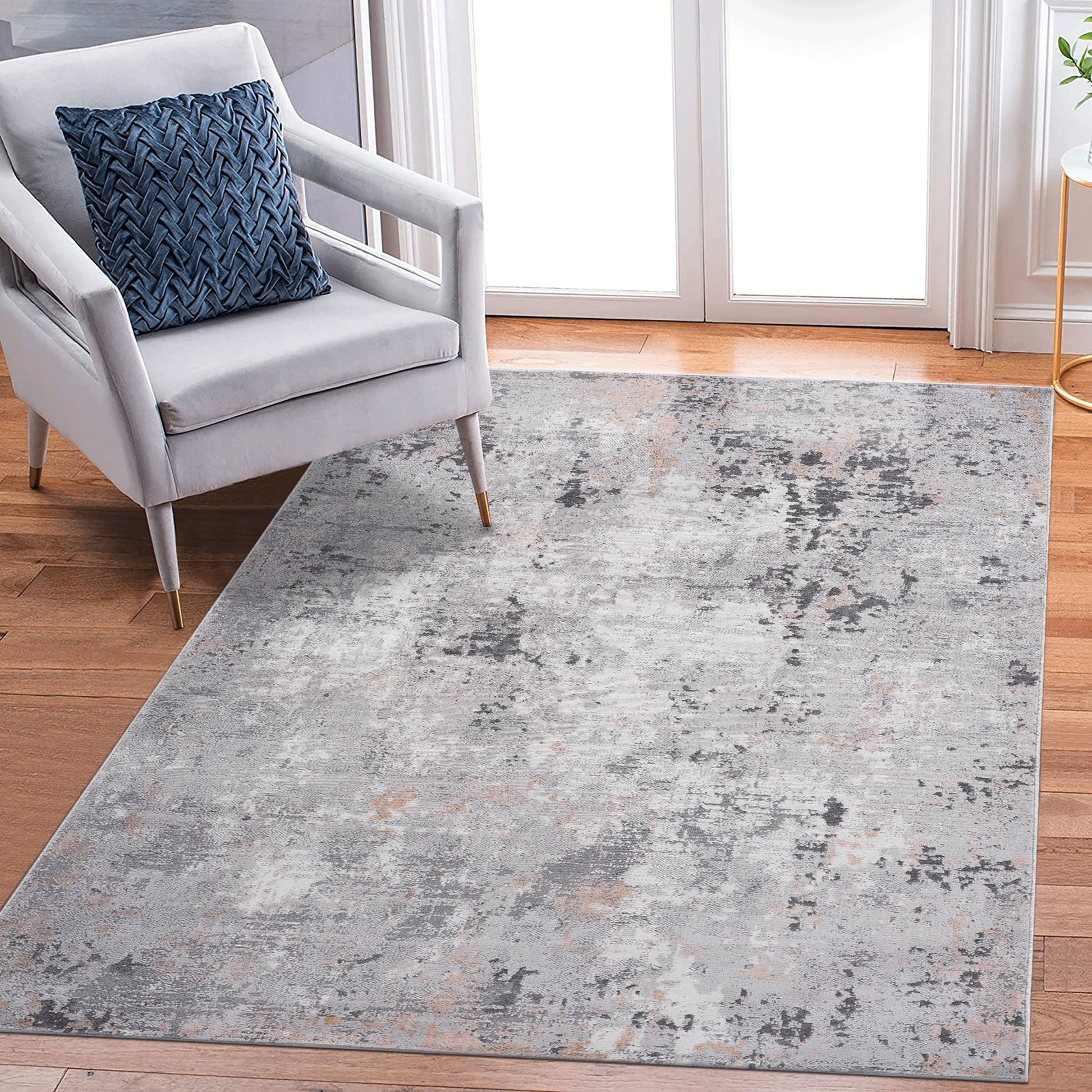 Loom & Luxe Grey & Multi & Abstract Area Rug