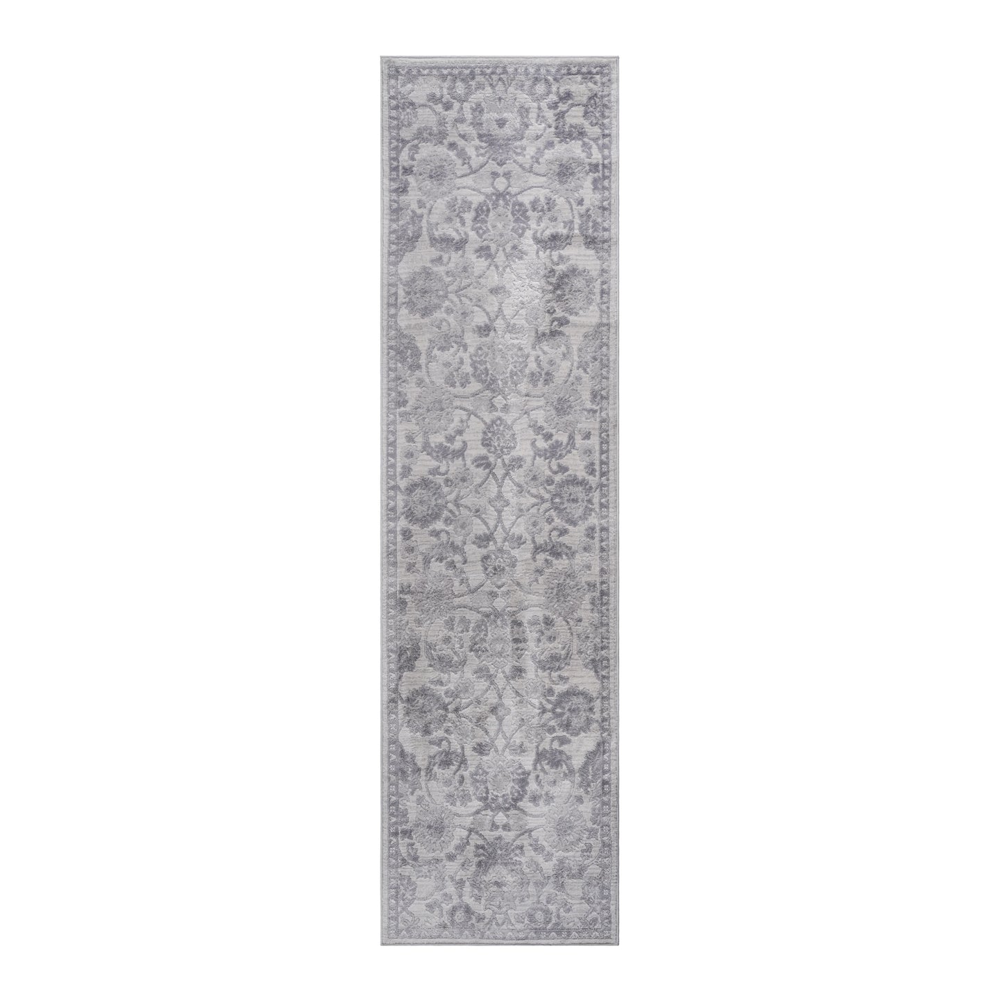 Loom & Luxe Grey & Silver & Oriental Area Rug