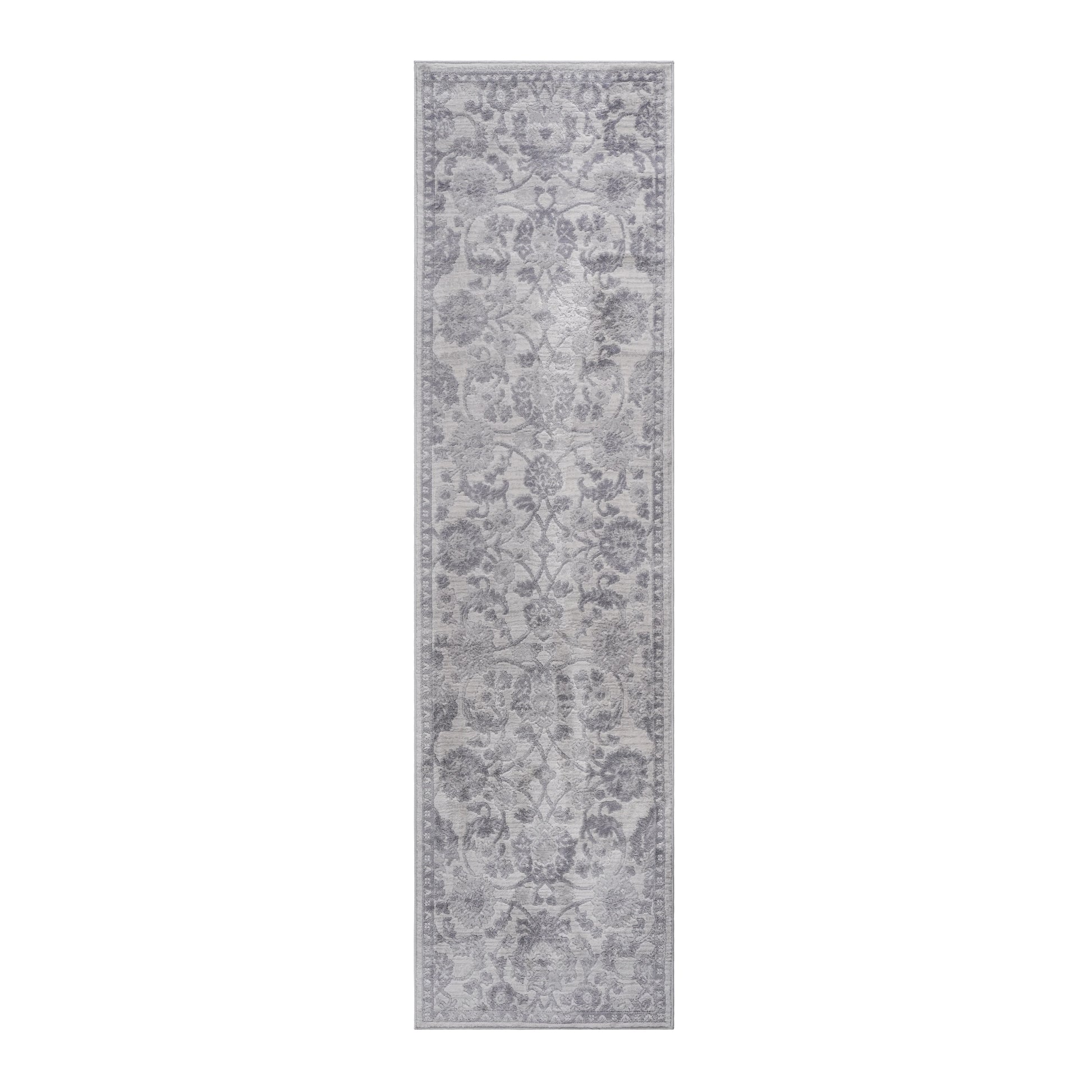 Loom & Luxe Grey & Silver & Oriental Area Rug