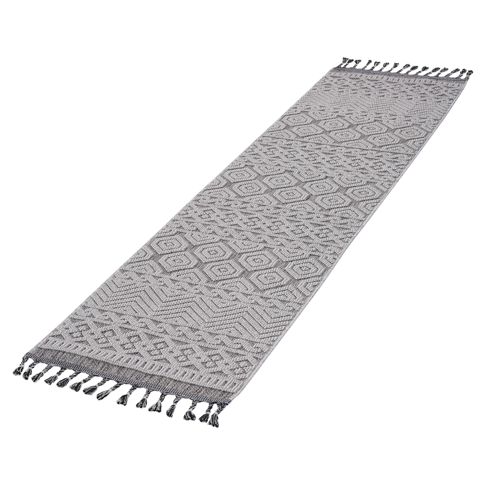Loom & Luxe Grey & White & Geometric Indoor/Outdoor Area Rug